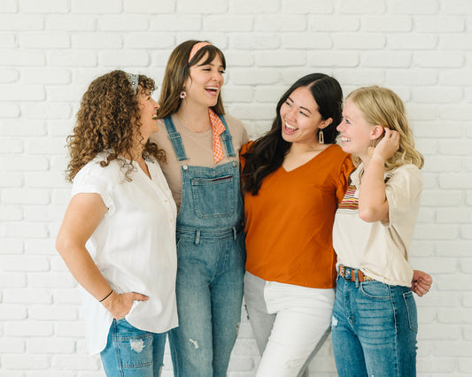 Modern women wearing 1970s hippie vintage retro headbands