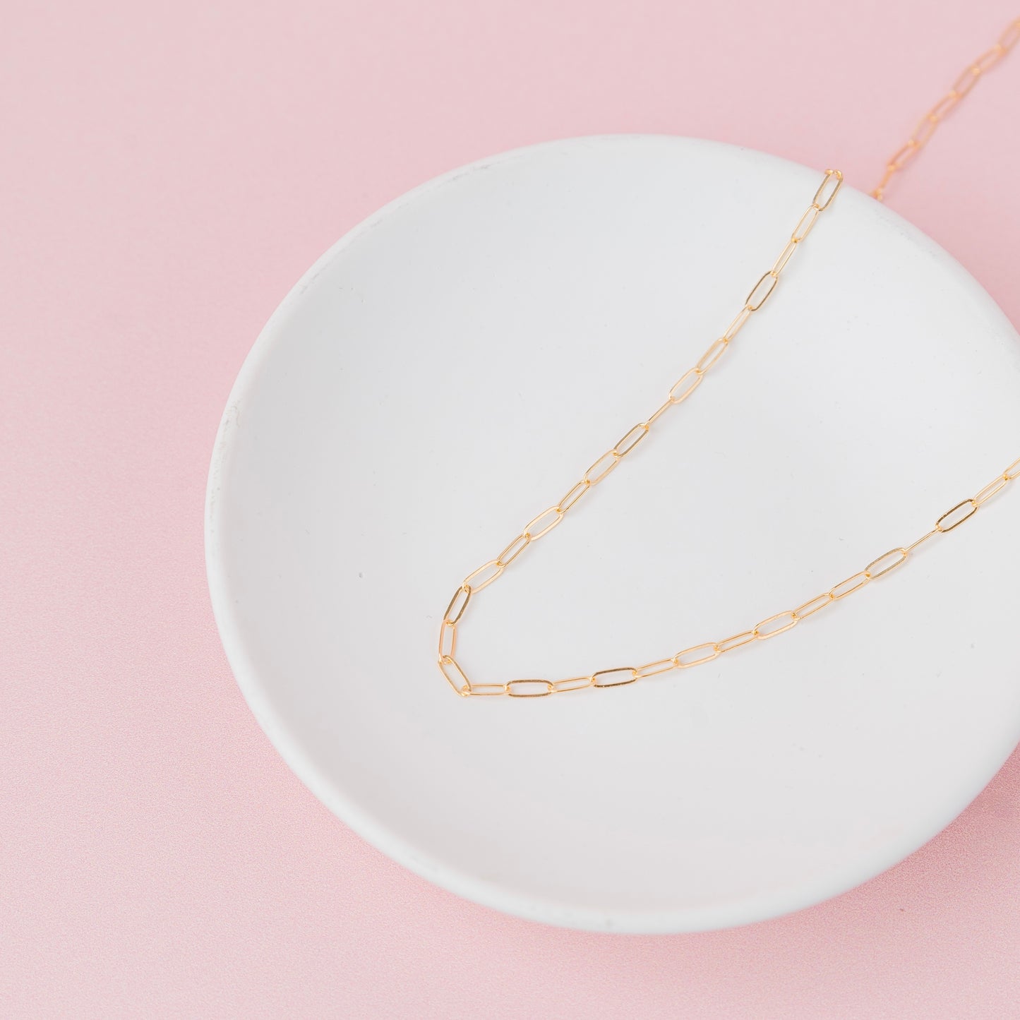 Dainty Paperclip Necklace | 14k Gold Filled