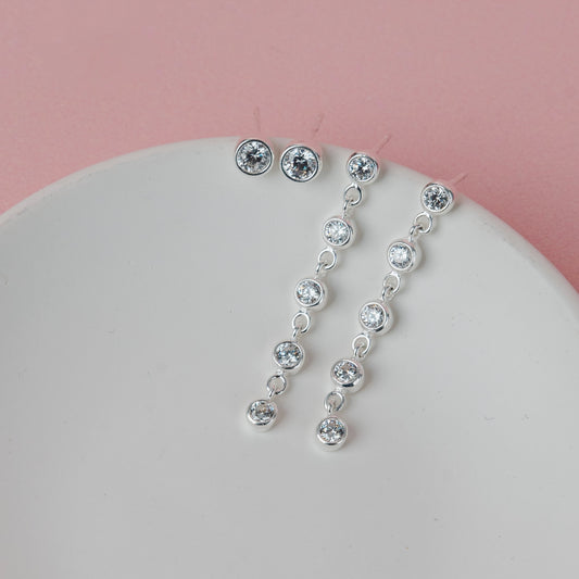 Shine Bright CZ | Sterling Silver Luxe Earrings