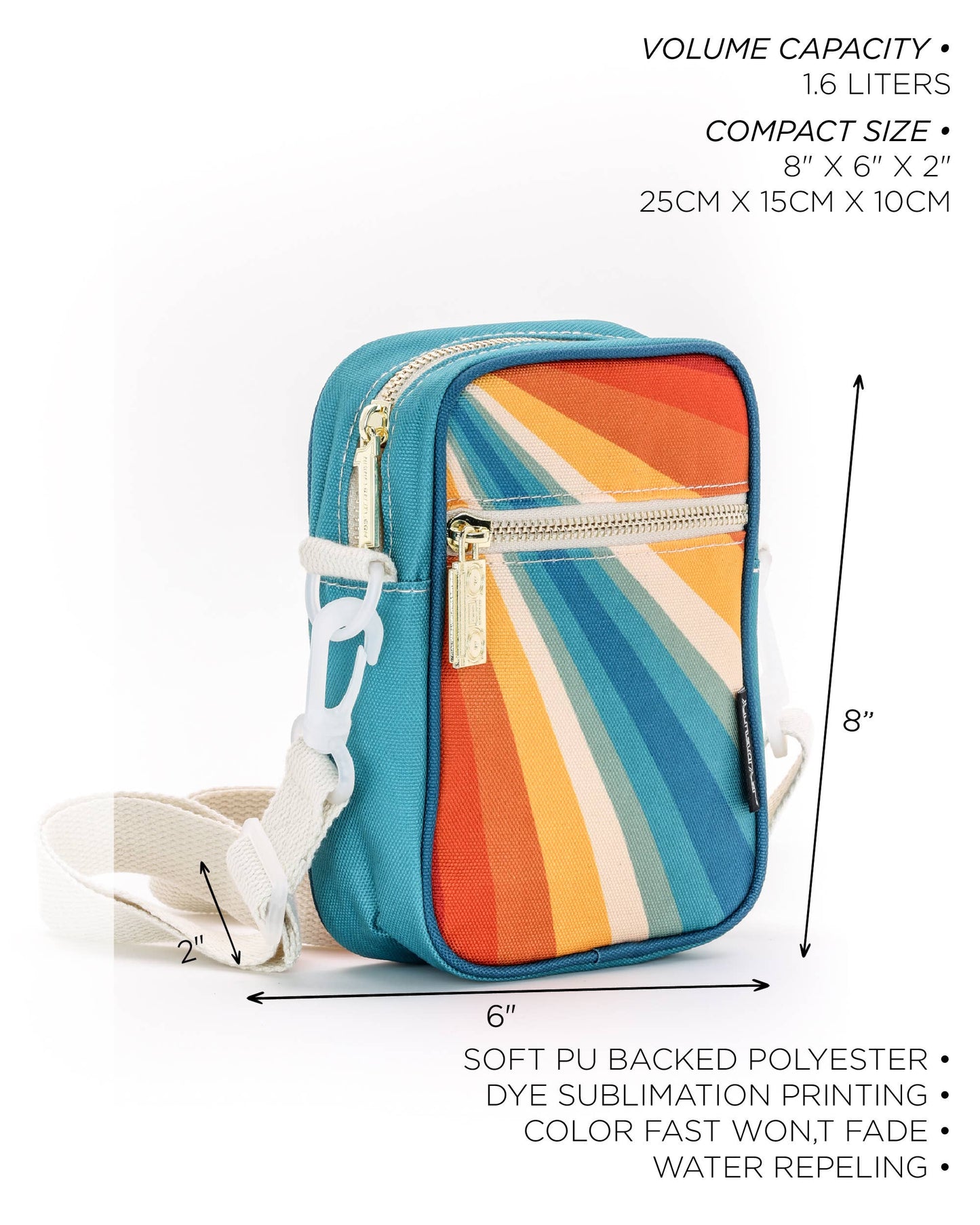 Retro Rainbow Mini Brick Bag Recycled RPET
