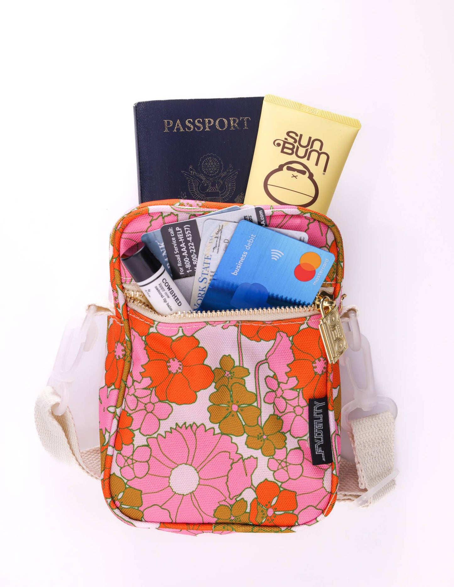 Floral Orange & Pink Mini Brick Bag Recycled RPET