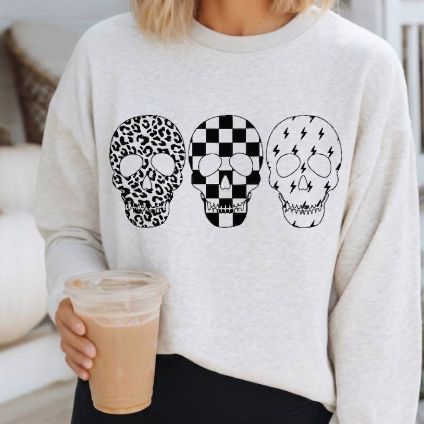 Three of a Kind Skull Crewneck