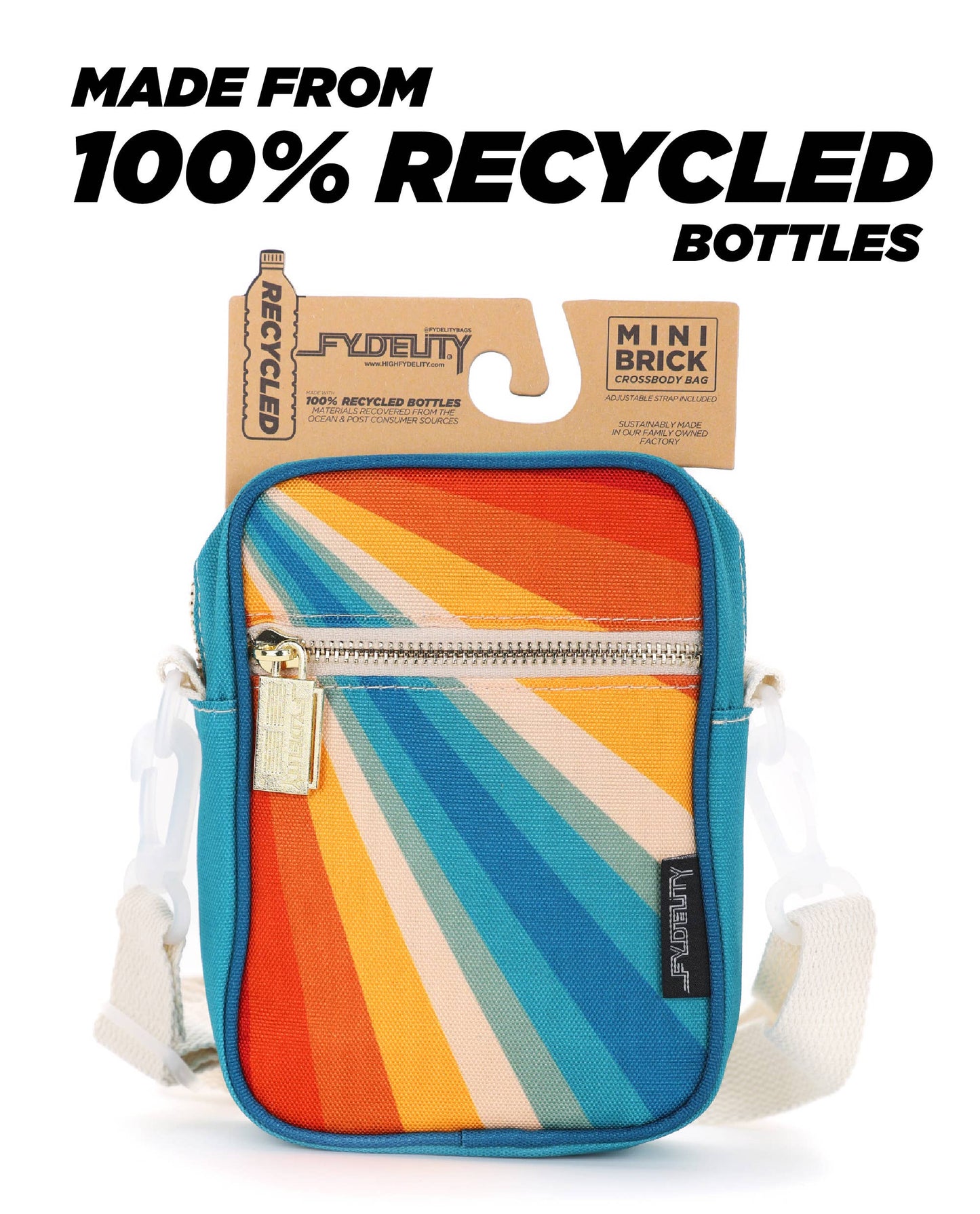 Retro Rainbow Mini Brick Bag Recycled RPET