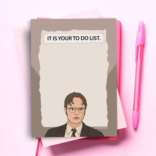 Dwight Schrute To Do List Notepad (the office)