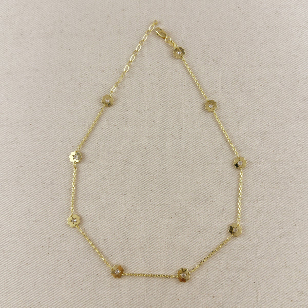 18k Gold Filled Flower CZ Necklace 18k Gold Filled Flower CZ Necklace