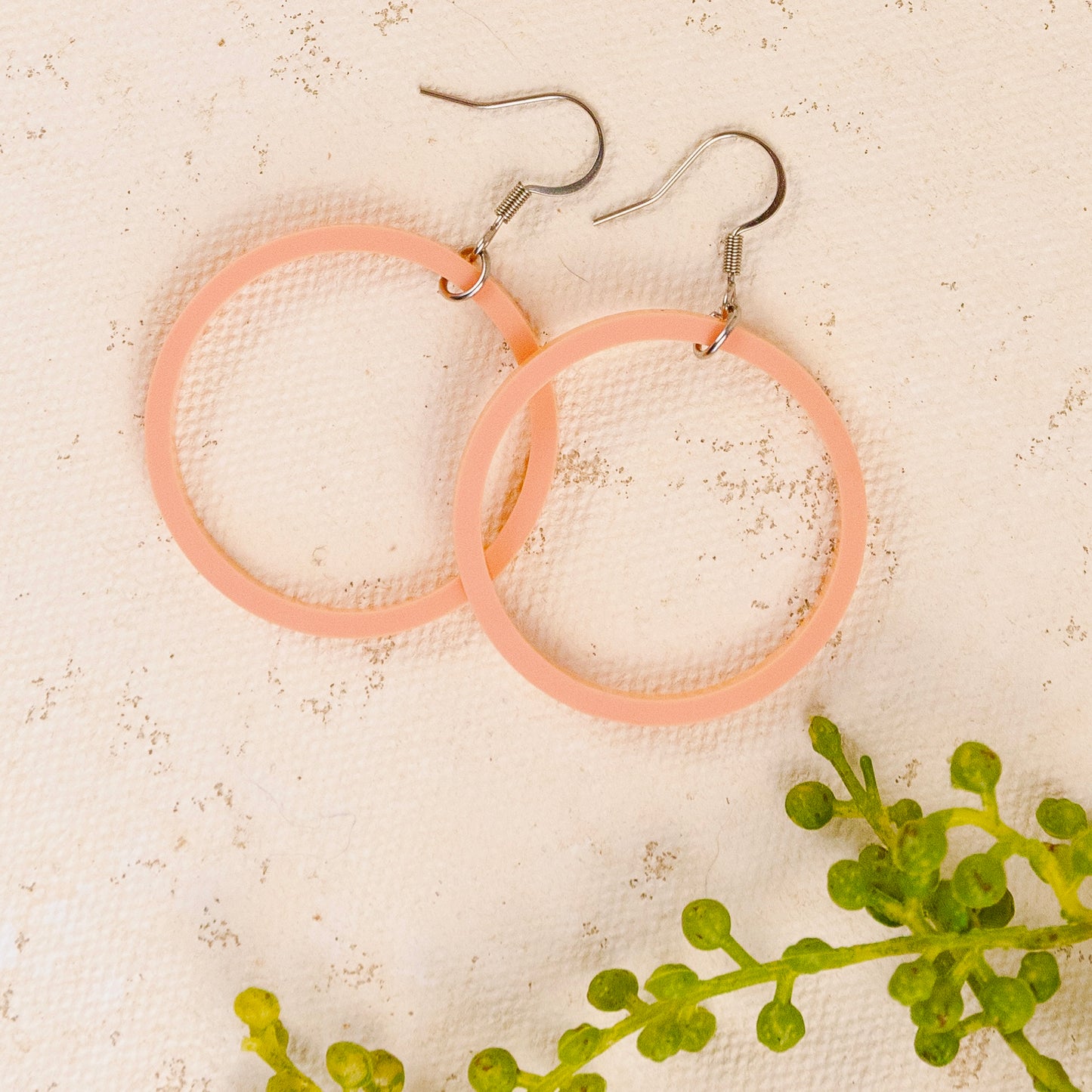 THE STAPLE HOOP in Orange Sherbet/ Lightweight Acrylic Statement Earrings
