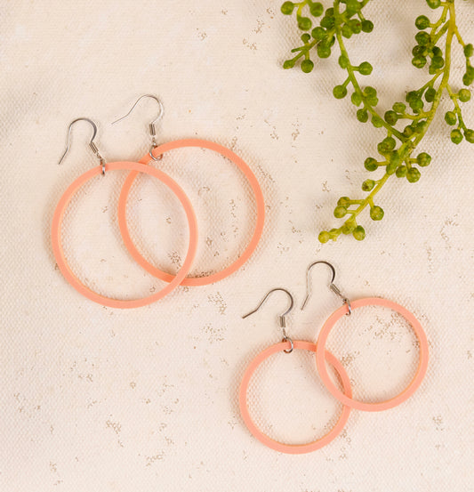 THE STAPLE HOOP in Orange Sherbet/ Lightweight Acrylic Statement Earrings