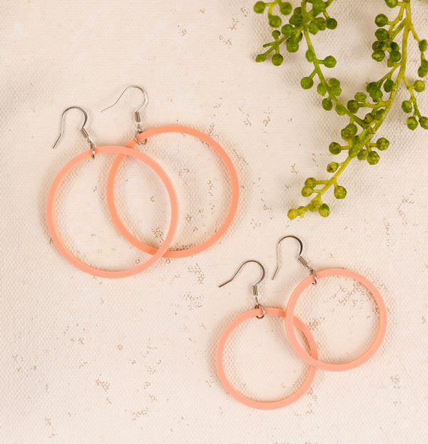 THE STAPLE HOOP in Orange Sherbet/ Lightweight Acrylic Statement Earrings THE STAPLE HOOP in Orange Sherbet/ Lightweight Acrylic Statement Earrings
