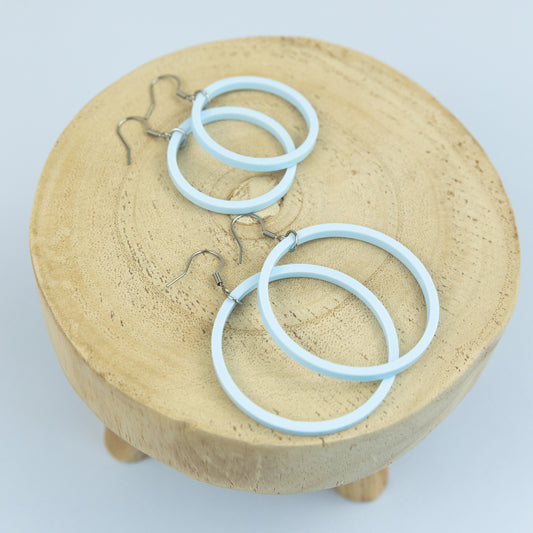 THE STAPLE HOOP in Baby Blue/ Lightweight Acrylic Statement Earrings