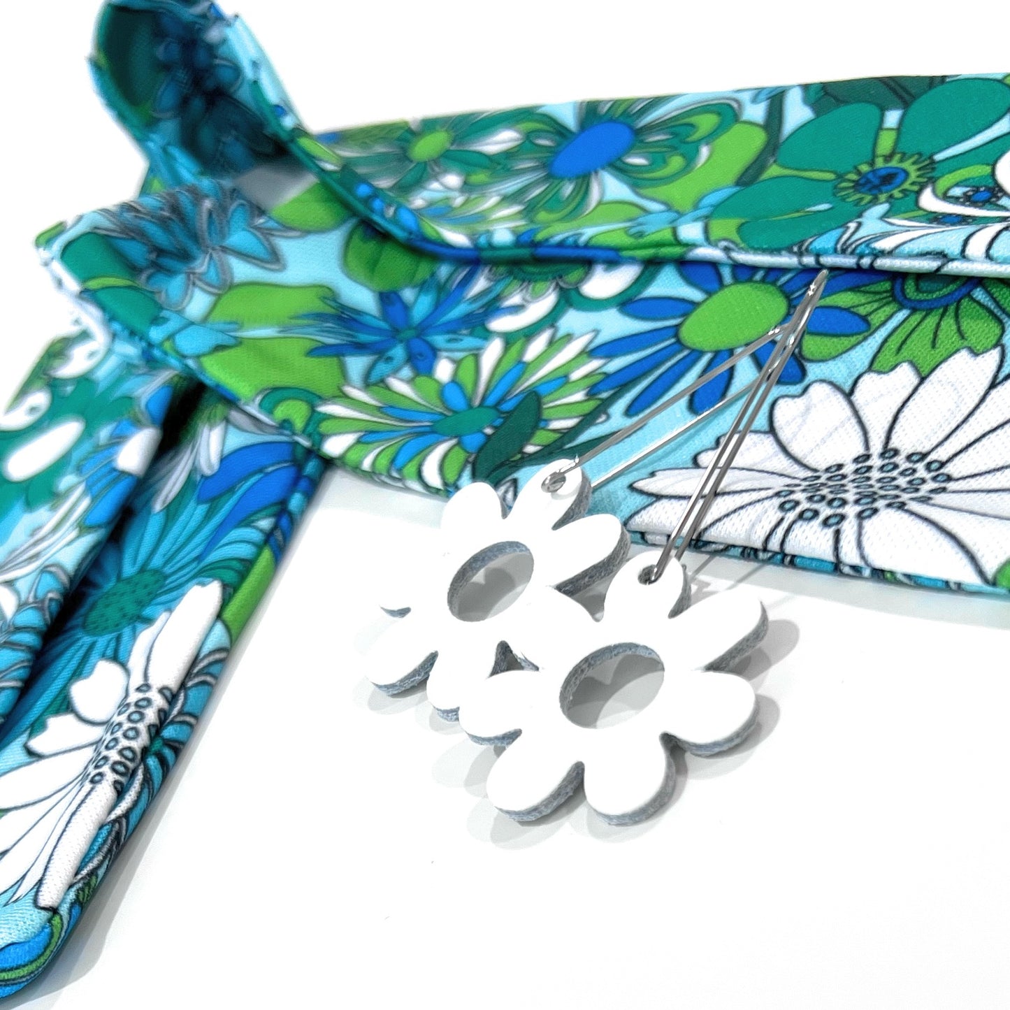 THE BEST EARRINGS/HEADBAND SET in Retro Garden Green & Blue