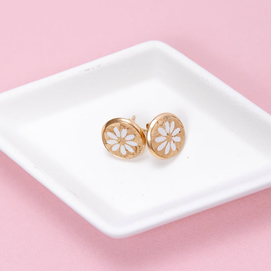 THE STUD in Daisy Dreams/ Cork Statement Earrings