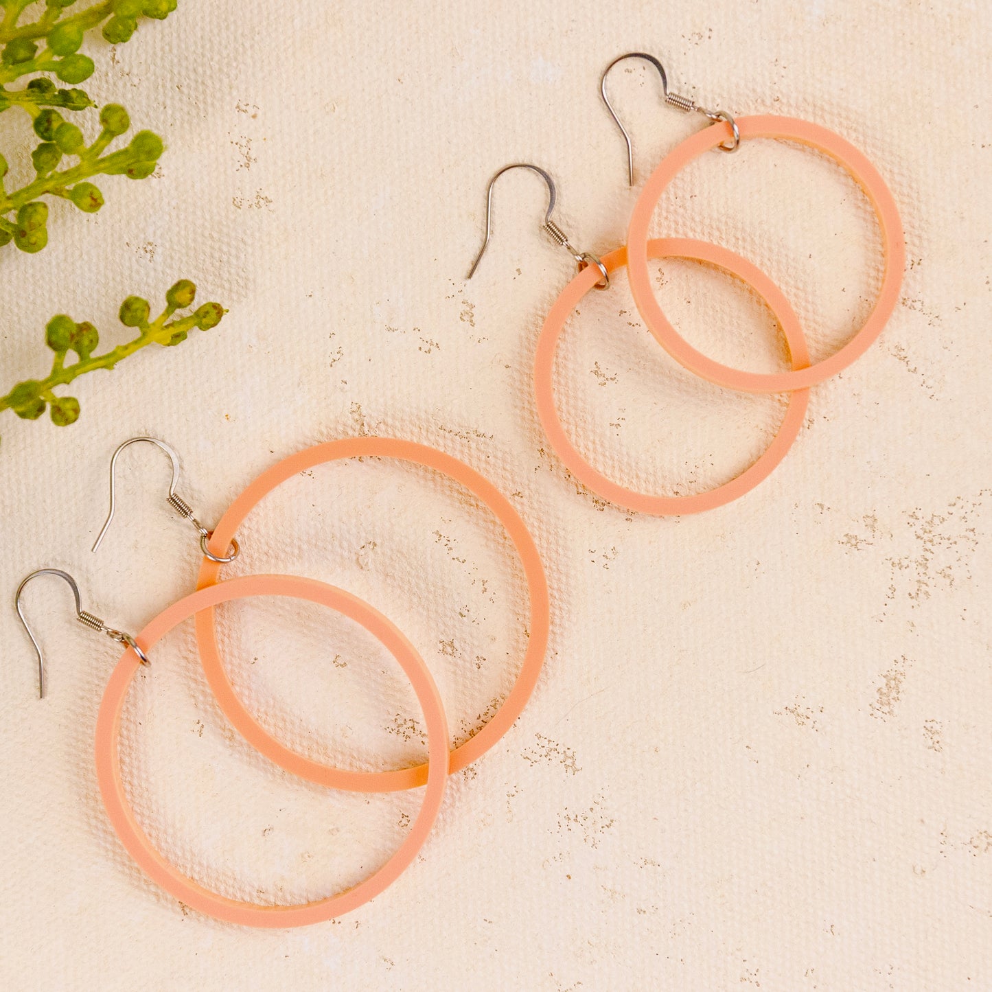 THE STAPLE HOOP in Orange Sherbet/ Lightweight Acrylic Statement Earrings