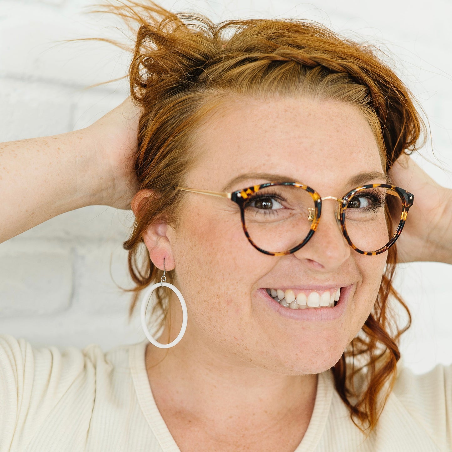 THE STAPLE HOOP in Orange Sherbet/ Lightweight Acrylic Statement Earrings