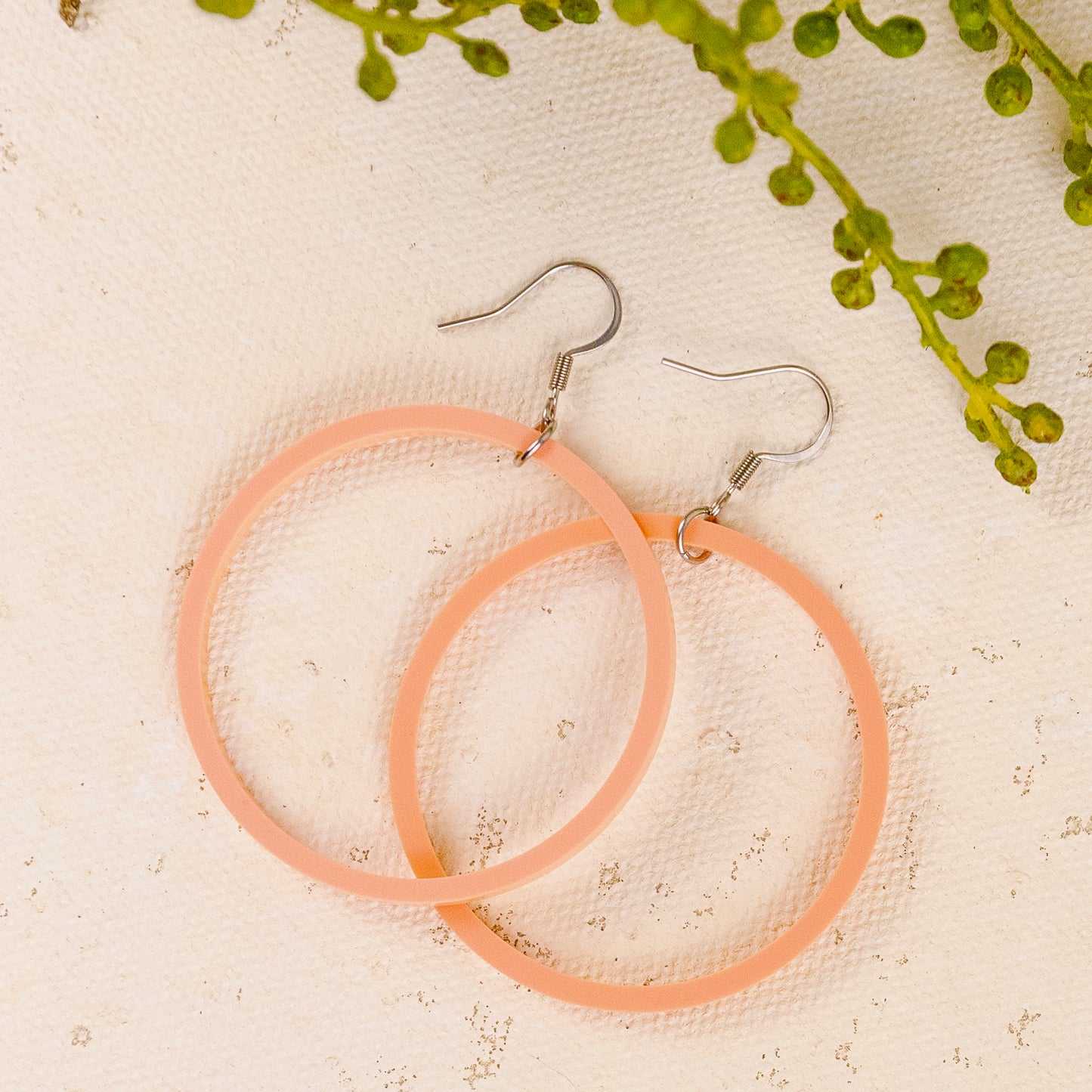 THE STAPLE HOOP in Orange Sherbet/ Lightweight Acrylic Statement Earrings