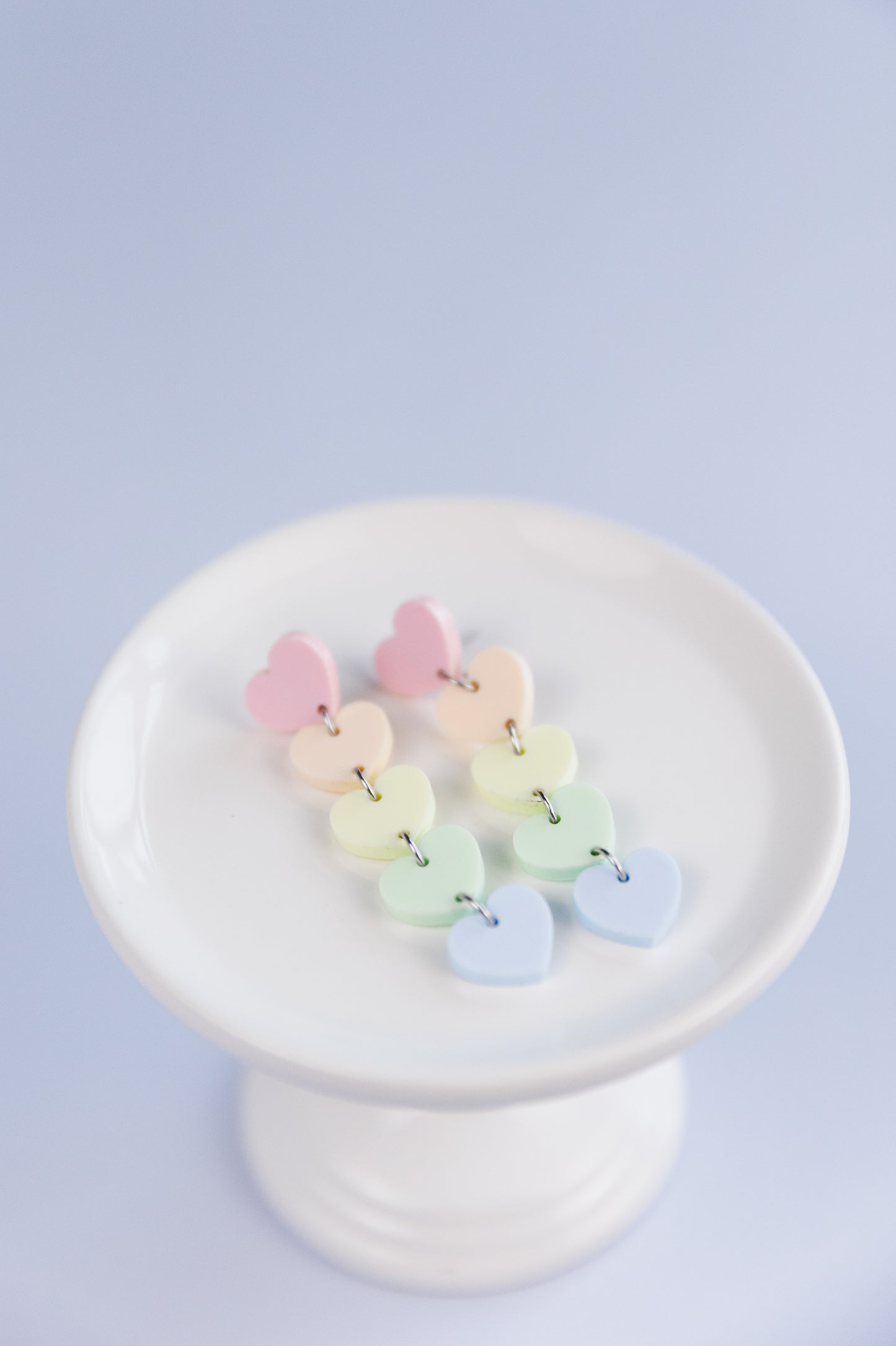 THE PASTEL RAINBOW HEARTS/ Acrylic Statement Earrings