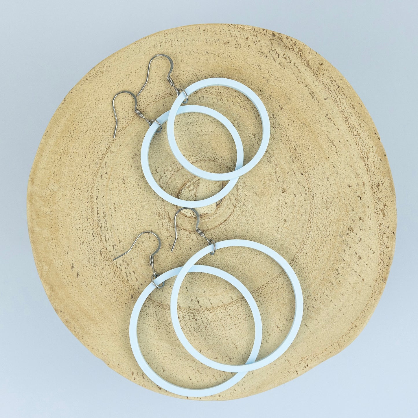 THE STAPLE HOOP in Baby Blue/ Lightweight Acrylic Statement Earrings
