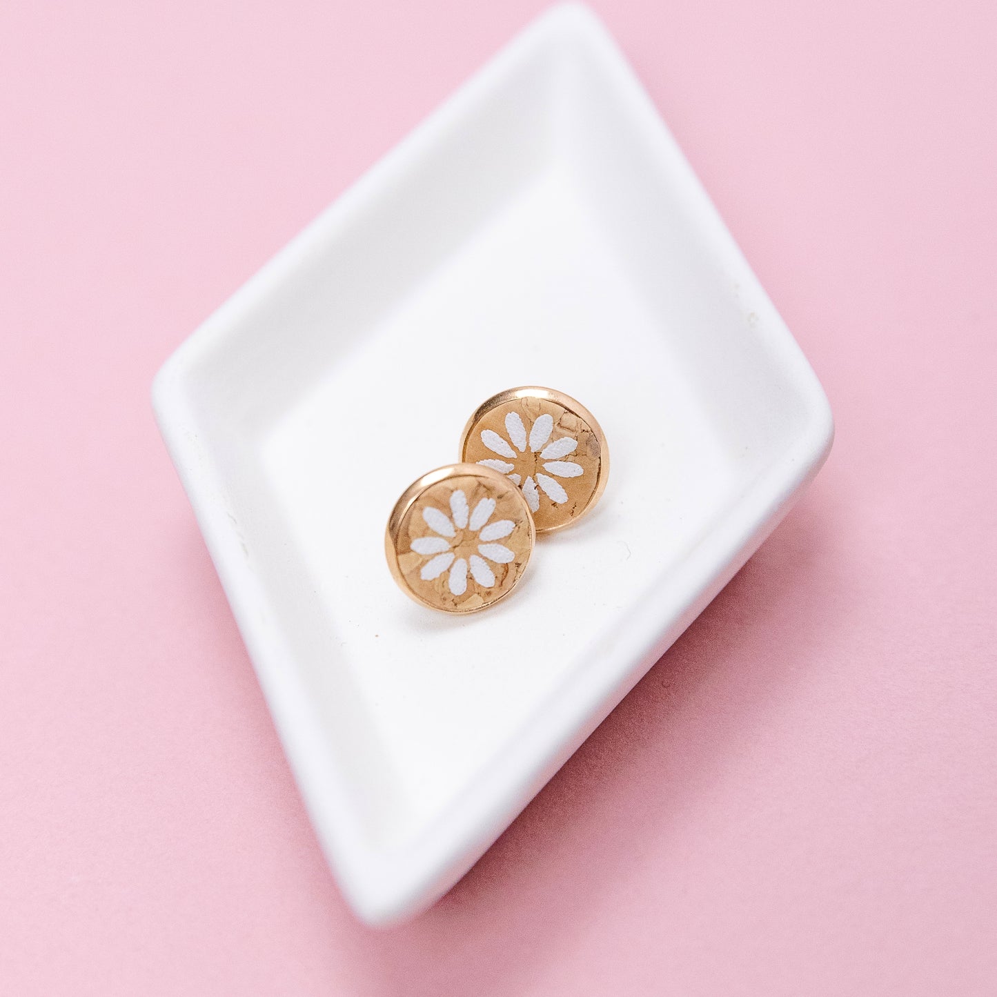 THE STUD in Daisy Dreams/ Cork Statement Earrings
