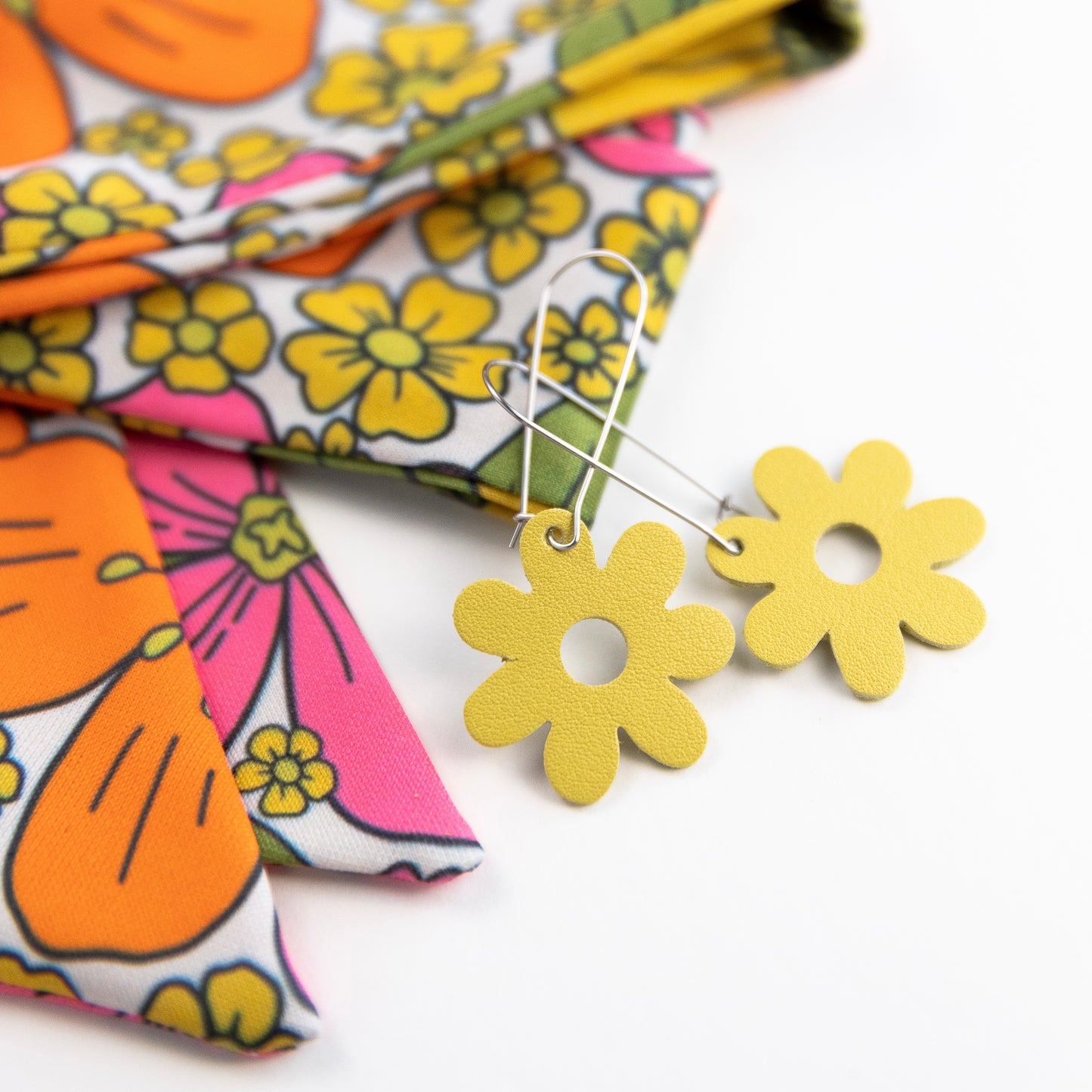 THE BEST EARRINGS/HEADBAND in Nostalgic Floral + Yellow Flower Drops/ Statement Accessories