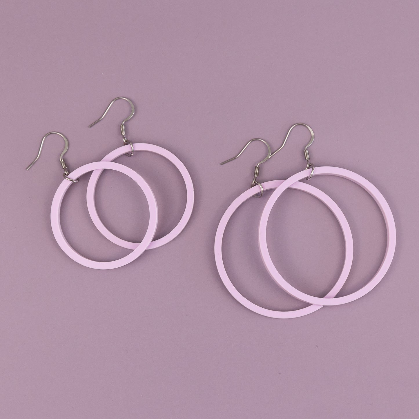 THE STAPLE HOOP in Lavender/ Lightweight Acrylic Statement Earrings