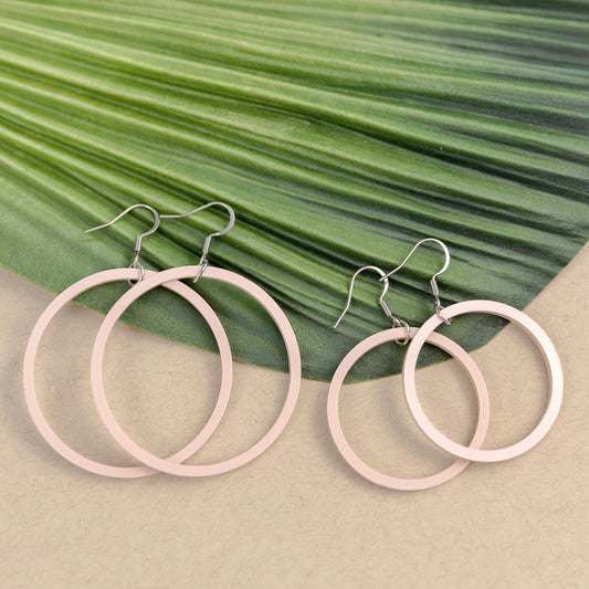 THE STAPLE HOOPS in Nude Blush/ Lightweight Acrylic Statement Hoop Earrings