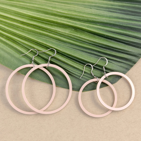 THE STAPLE HOOPS in Nude Blush/ Lightweight Acrylic Statement Hoop Earrings THE STAPLE HOOPS in Nude Blush/ Lightweight Acrylic Statement Hoop Earrings