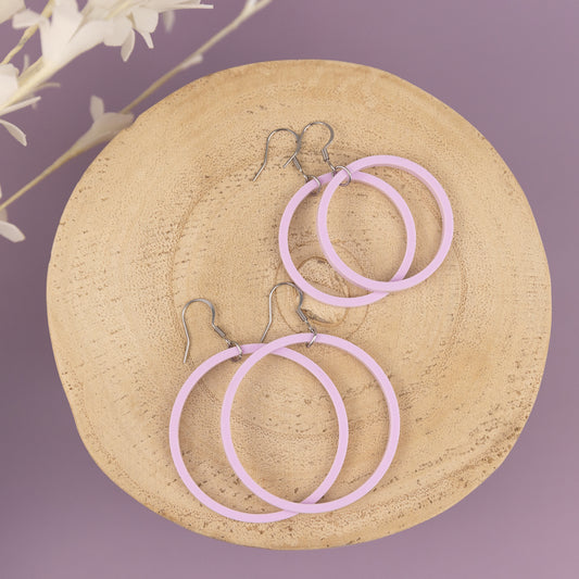 THE STAPLE HOOP in Lavender/ Lightweight Acrylic Statement Earrings