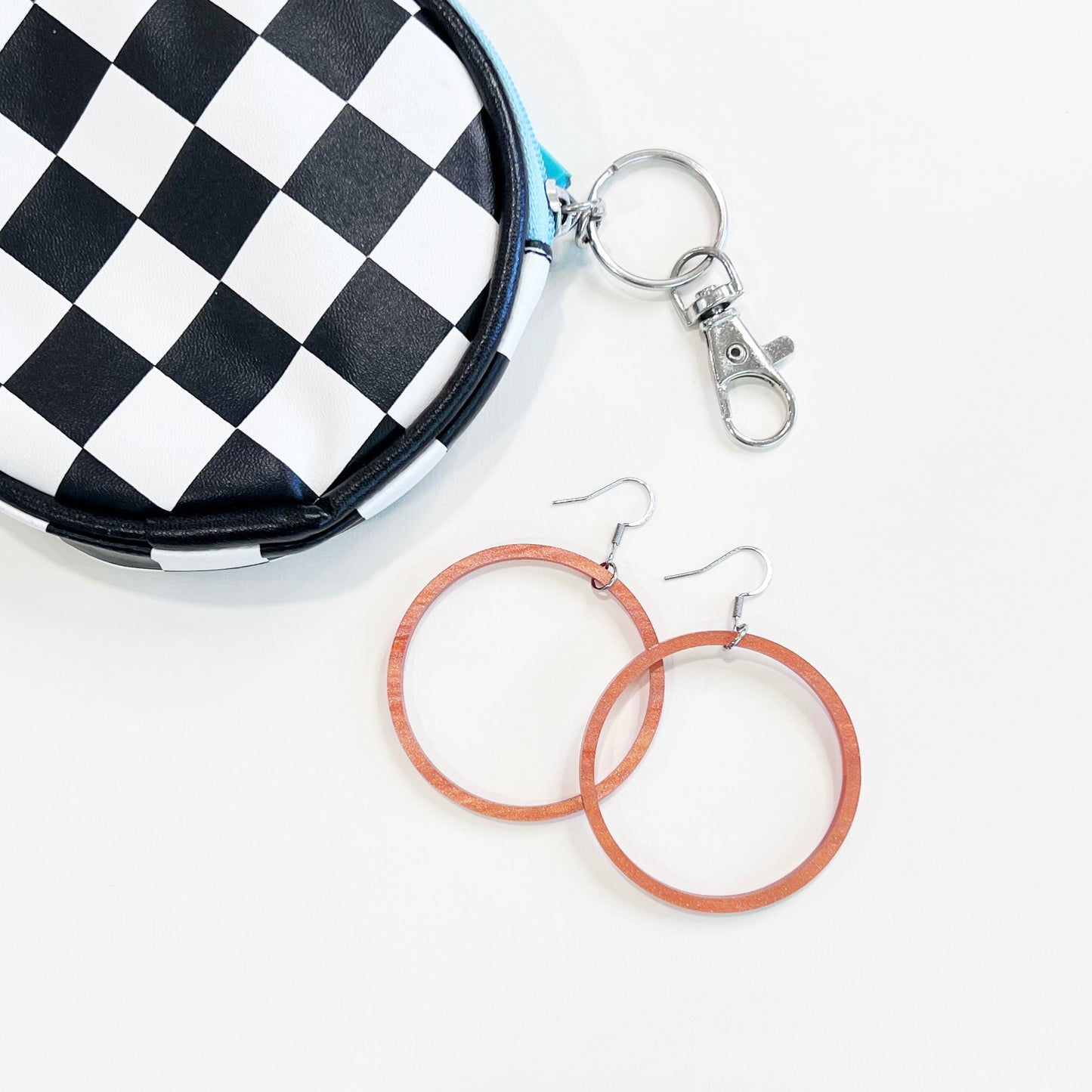 THE STAPLE HOOPS in Burnt Orange/ Lightweight Acrylic Statement Hoop Earrings