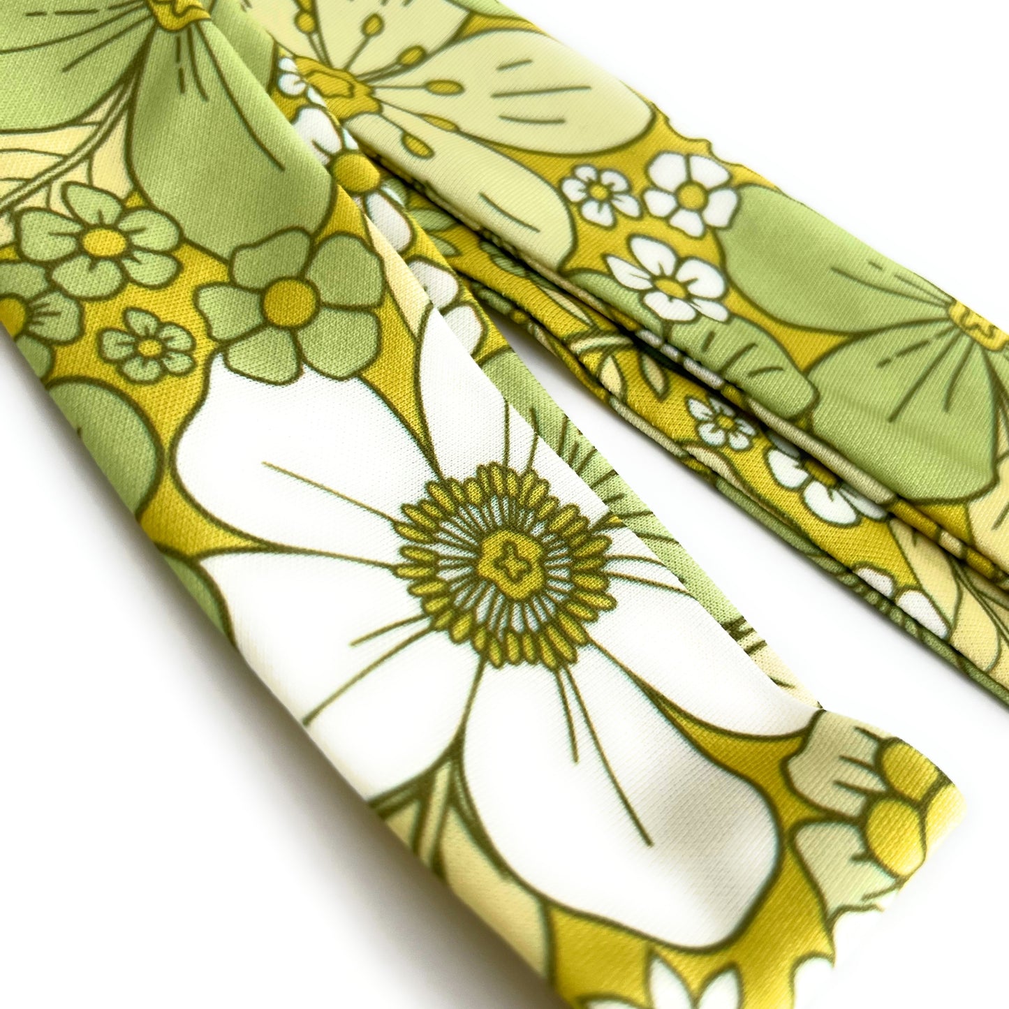 THE HEADBAND in Retro Mustard Yellow & Green Floral/ Statement Accessories