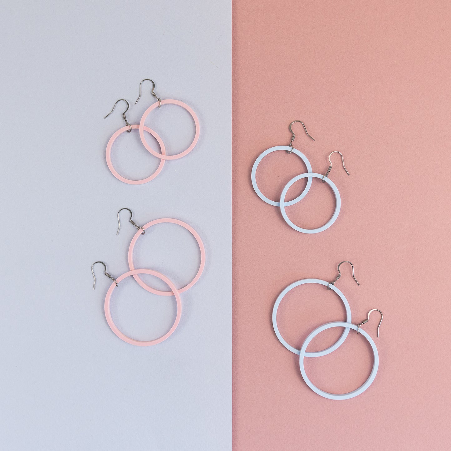 THE STAPLE HOOP in Baby Blue/ Lightweight Acrylic Statement Earrings