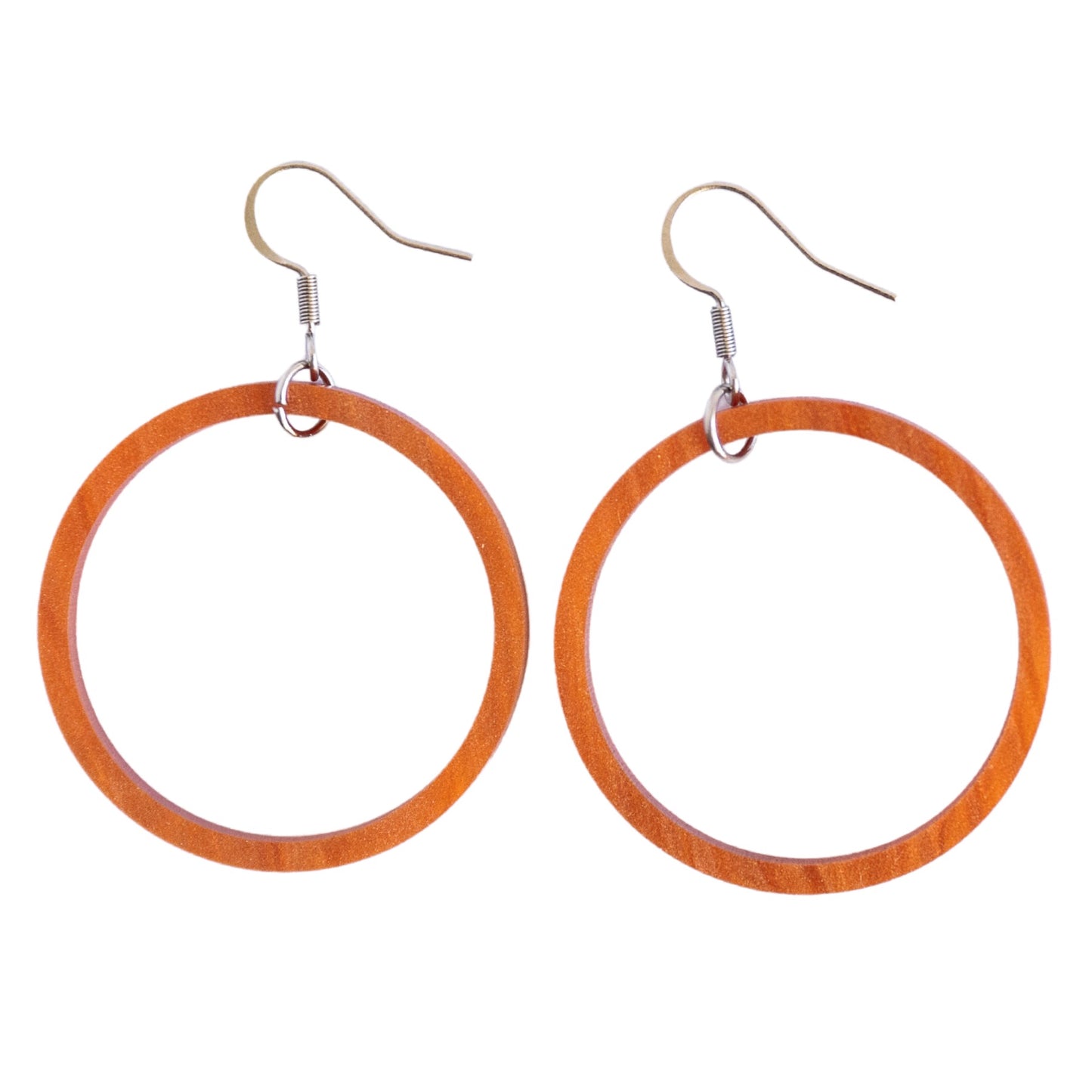 THE STAPLE HOOPS in Burnt Orange/ Lightweight Acrylic Statement Hoop Earrings