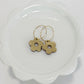 Leather Gold Daisy Hoop Earrings