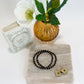 Leather Gold Daisy Hoop Earrings