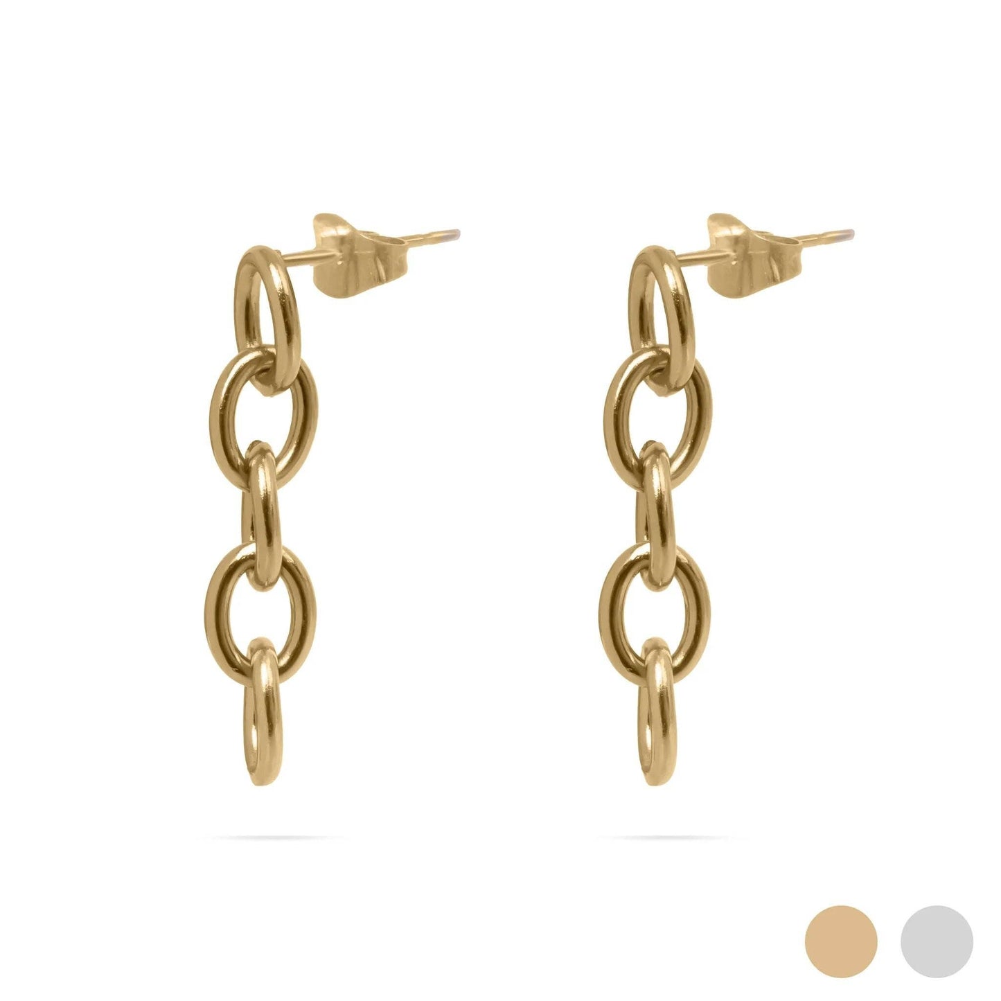 Waterproof PVD Surgical Steel Loop Dangle Earrings