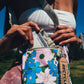 Pink Blue Floral Small Crossbody Bag Brick