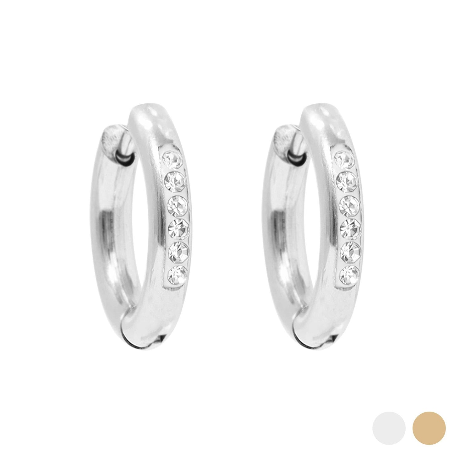 Waterproof Cubic Zirconia Huggie Hoop Earrings