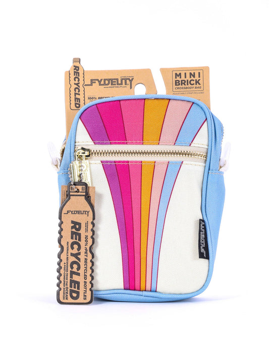 Pastel Retro Rainbow Stripe Mini Crossbody Bag