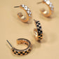 Gold & Black Checkered Hoops