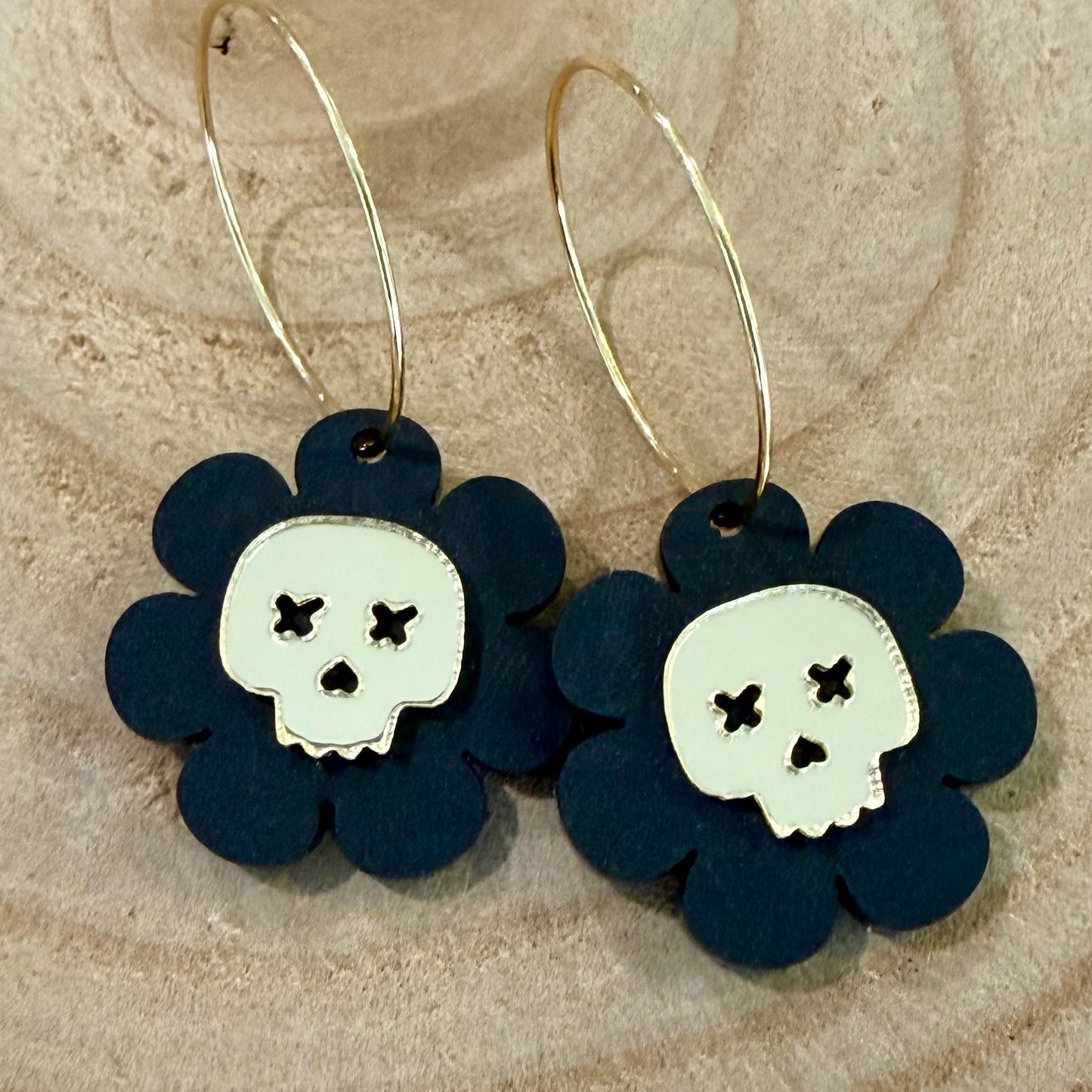 Benrik Orginals Flower Skull Hoops