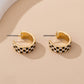 Black & White Checkered Epoxy Hoops
