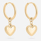 Waterproof 18K Gold Heart Huggie Hoops