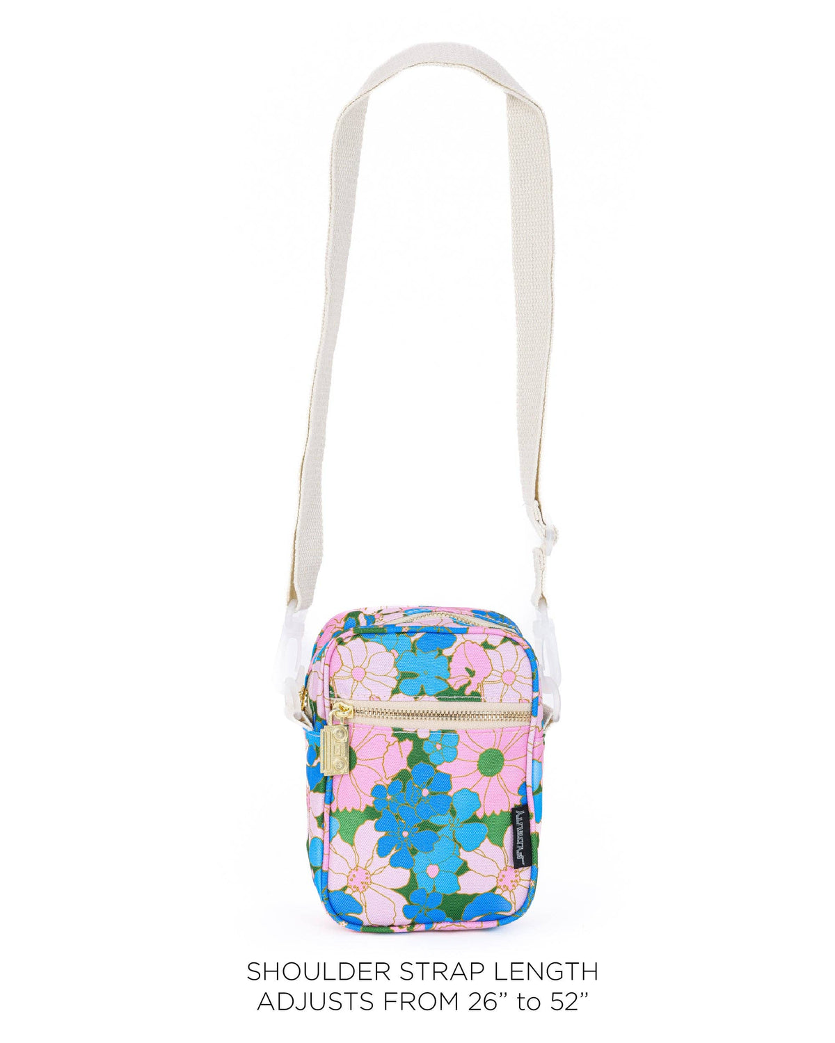 Pink Blue Floral Small Crossbody Bag Brick