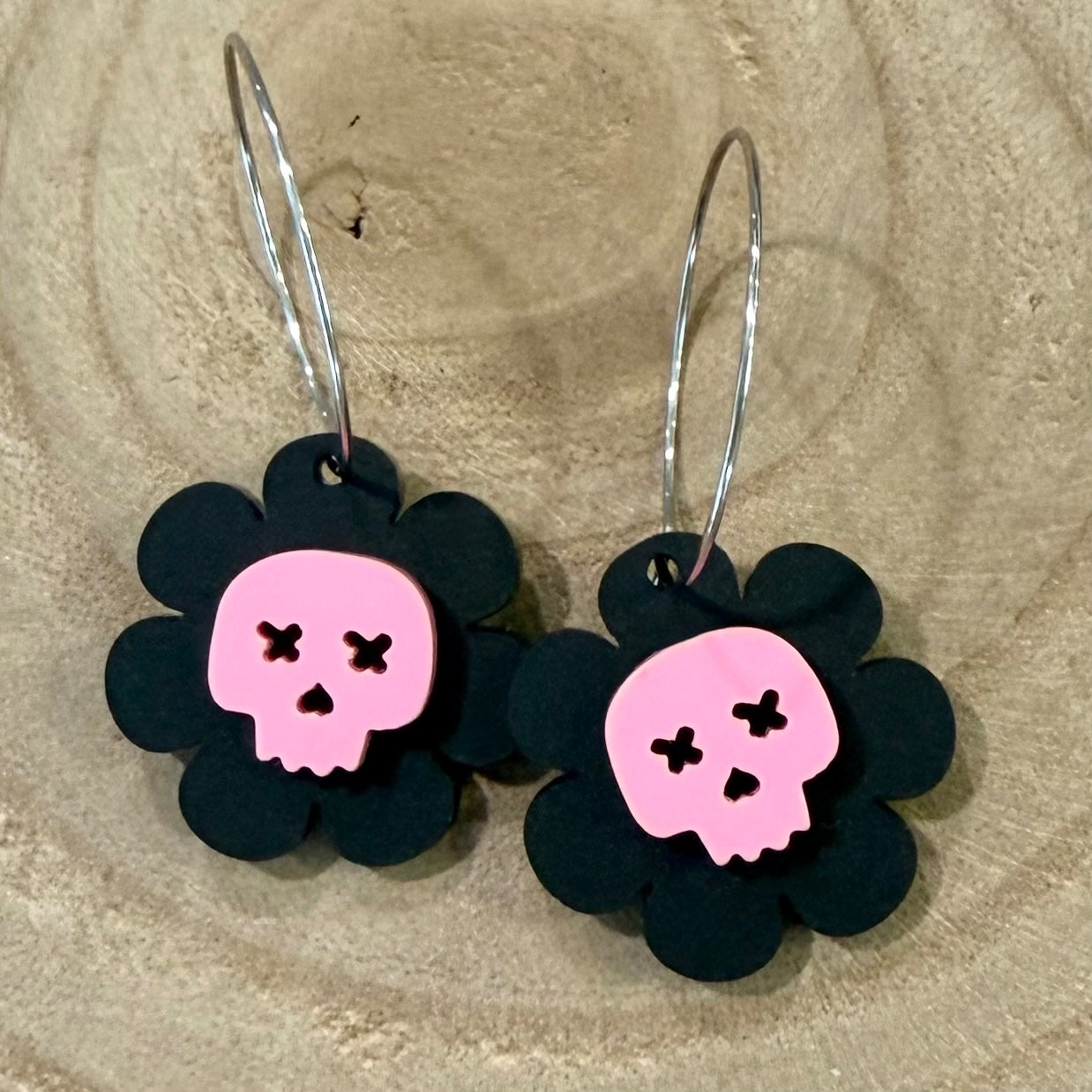 Benrik Orginals Flower Skull Hoops