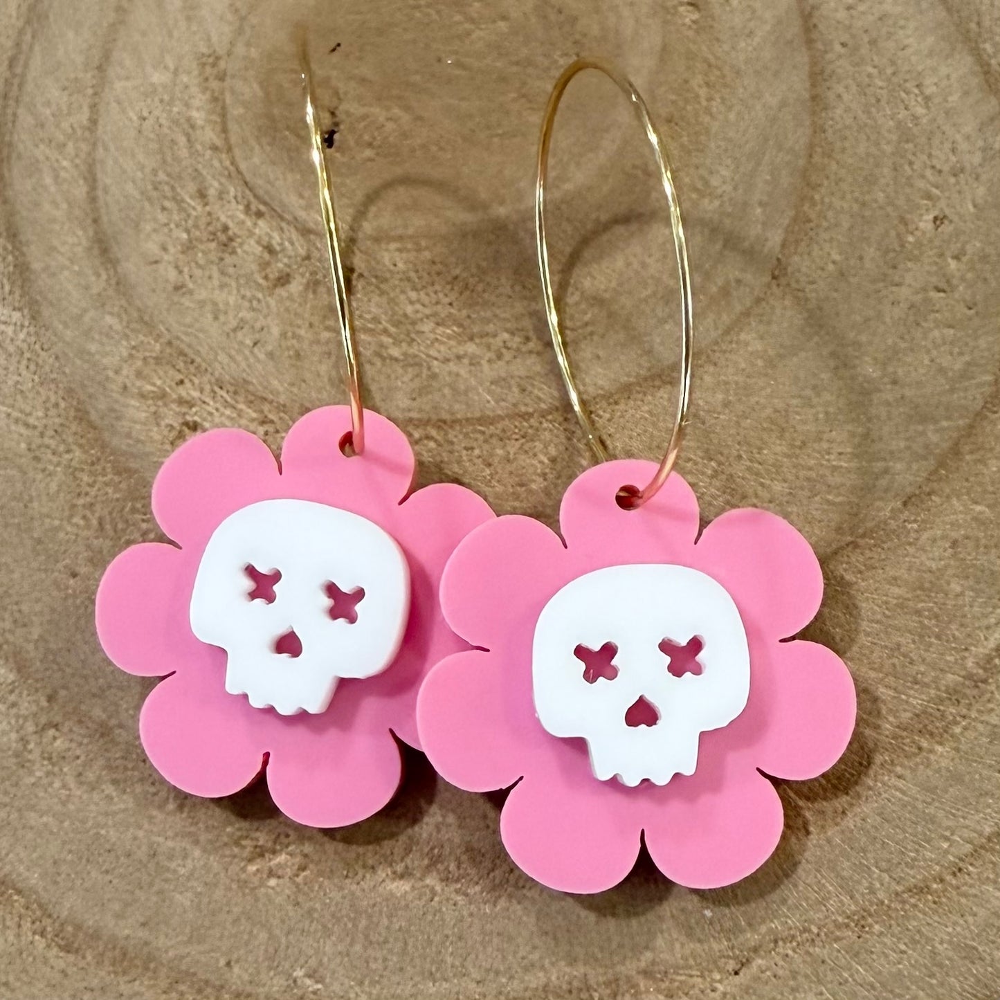 Benrik Orginals Flower Skull Hoops