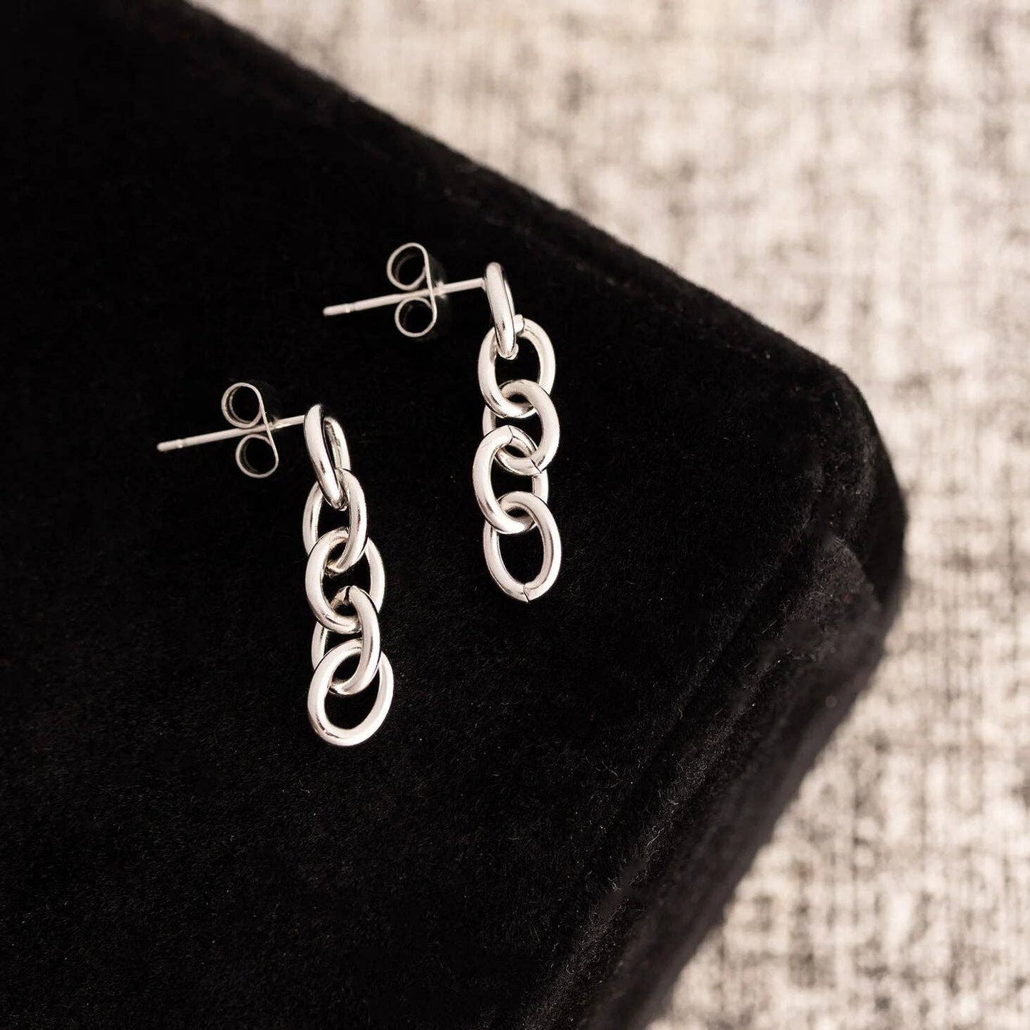 Waterproof PVD Surgical Steel Loop Dangle Earrings