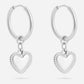 Waterproof Silver Heart Huggie Hoops