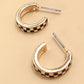 Gold + White Checkered Hoops