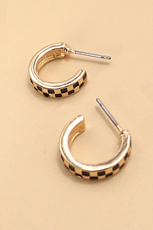 Gold + White Checkered Hoops