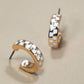 Staple Gold & White Checkered Hoops