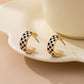 Black & White Checkered Epoxy Hoops