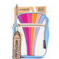 Retro Print Pastel Stripe Mini Crossbody Bag Cute Small Purse Vintage